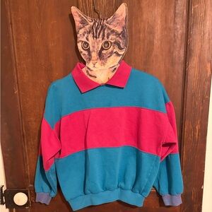 Vintage 80’s Color-block Striped Sweatshirt